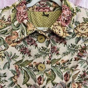 Lovingly Hand Tailored Vintage Style Floral Tapestry Coat Size S